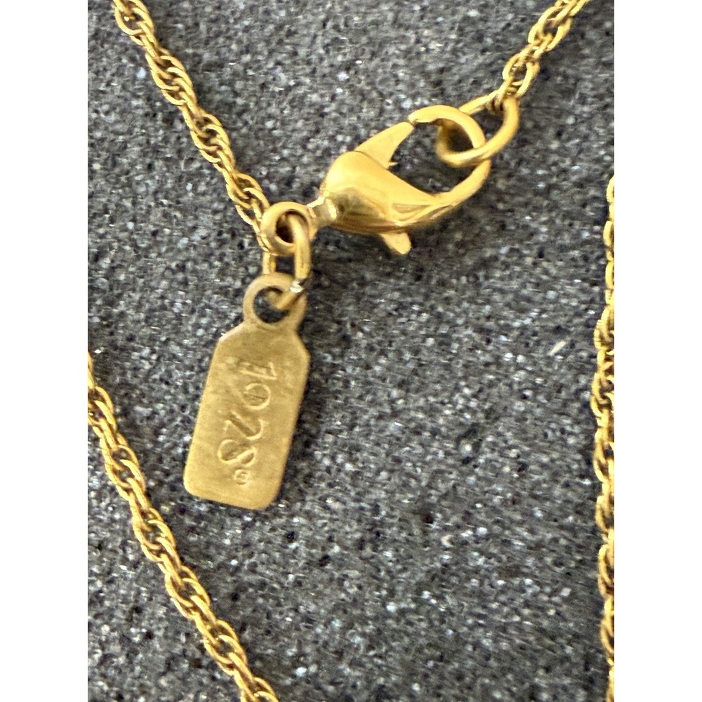 Vintage 1928 Gold Locket Blue Rose Cameo Flower Pendant Necklace 18" - Picture 6 of 16